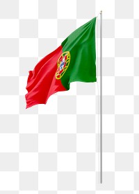 Png flag of Portugal collage element, transparent background