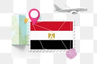 PNG Egypt travel, stamp tourism collage illustration, transparent background