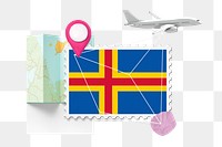 PNG åland travel, stamp tourism collage illustration, transparent background