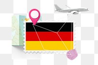 PNG Germany travel, stamp tourism collage illustration, transparent background