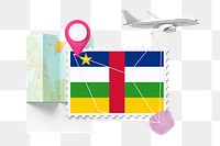 PNG Central African Republic travel, stamp tourism collage illustration, transparent background
