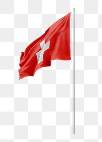 Png flag of Switzerland collage element, transparent background