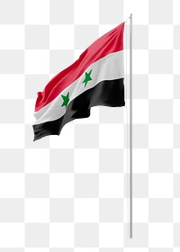 Png flag of Syria collage element, transparent background