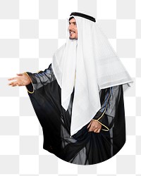 Png Arab man reaching out, transparent background
