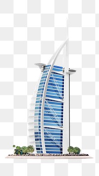 Png UAE Burj Al Arab building, transparent background