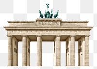 Png Brandenburg gate in Germany, transparent background