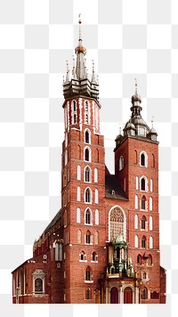 Png church architecture in Poland, transparent background