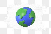 Png 3D cartoon cute earth model, transparent background