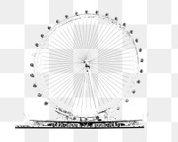 Png London Eye sticker, UK's famous ferris wheel, transparent background