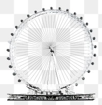 Png London Eye sticker, UK's famous ferris wheel, transparent background