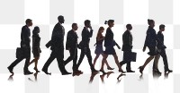 Png business people rushing to work, transparent background