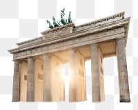 Png Brandenburg gate afternoon sun, transparent background