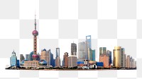 Png Shanghai cityscape, transparent background 