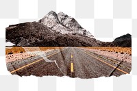 Png ripped paper Canyon road mixed media, transparent background