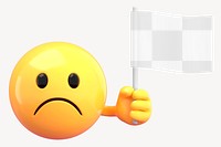 3D flag png transparent mockup, emoticon