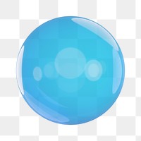 PNG 3D blue crystal ball, element illustration, transparent background