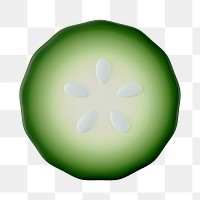 PNG 3D cucumber slice, element illustration, transparent background