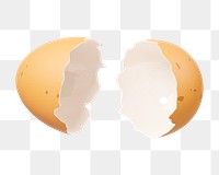 PNG 3D cracked egg shell, element illustration, transparent background