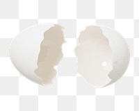 PNG 3D cracked egg shell, element illustration, transparent background