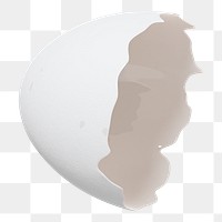 PNG 3D cracked egg shell, element illustration, transparent background