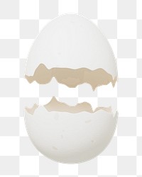 PNG 3D cracked egg shell, element illustration, transparent background