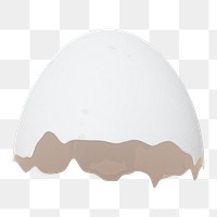 PNG 3D cracked egg shell, element illustration, transparent background