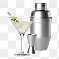 PNG 3D margarita cocktail, element illustration, transparent background