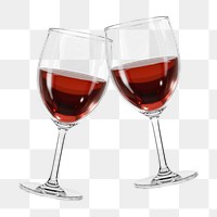 PNG 3D clinking wine glasses, element illustration, transparent background