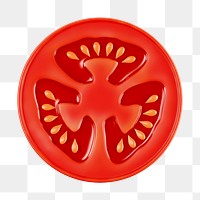 PNG 3D tomato slice, element illustration, transparent background