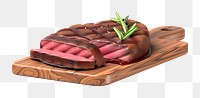 PNG 3D grilled beef steak, element illustration, transparent background