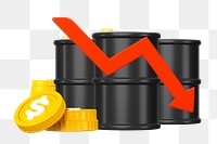PNG 3D petrol price drop, element illustration, transparent background