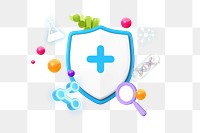 Medical research png collage remix, transparent background