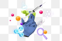 Health technology png collage remix, transparent background