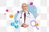 Doctor png collage remix, transparent background