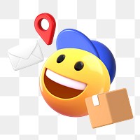 PNG 3D delivery service, element illustration, transparent background