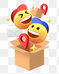 PNG 3D delivery service, element illustration, transparent background