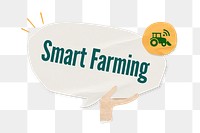 PNG Smart farming word, speech bubble paper craft, transparent background