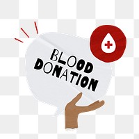 PNG Blood donation word, speech bubble paper craft, transparent background