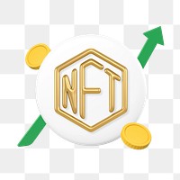 PNG 3D NFT cryptocurrency, element illustration, transparent background