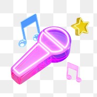 PNG 3D karaoke microphone, element illustration, transparent background