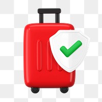 PNG 3D travel insurance, element illustration, transparent background