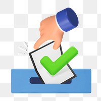 PNG 3D Election voting box, element illustration, transparent background