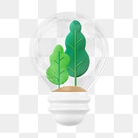 PNG 3D trees in bulb, element illustration, transparent background