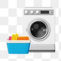 PNG 3D washing machine, element illustration, transparent background