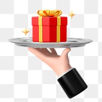 PNG 3D birthday present, element illustration, transparent background