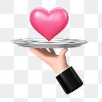 PNG 3D hospitality heart, element illustration, transparent background