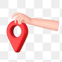 PNG 3D location pin, element illustration, transparent background