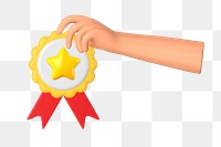 PNG 3D award badge, element illustration, transparent background