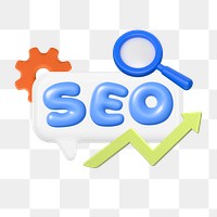 PNG 3D SEO icon, element illustration, transparent background