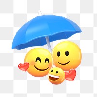 PNG 3D family insurance emoticon, element illustration, transparent background